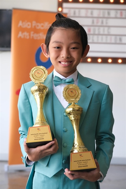 Boy, 11, wins double gold at Asia Pacific Arts Festival